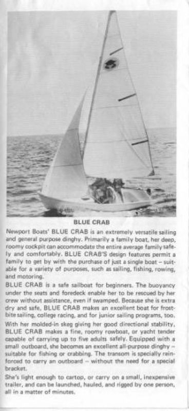 Blue Crab Sailboat by Newport Boats