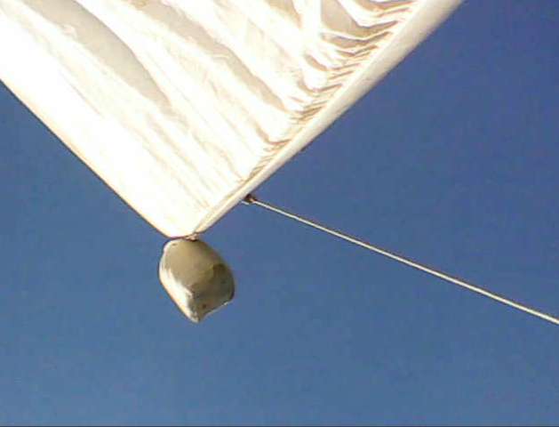 diy mast head float built into sail